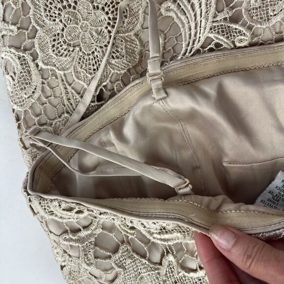 Cache vintage Dress 12 Lace Strapless Glam Party Cocktail Wedding Holiday - Picture 12 of 14